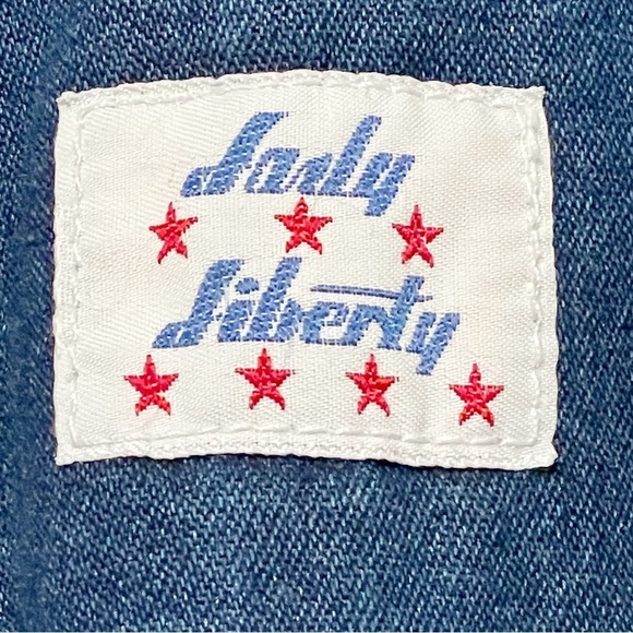 VINTAGE LADY LIBERTY Carpenter Style Dark Wash Overalls - Picture 12 of 15